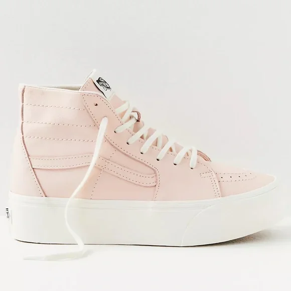 Vans Women's Pink High-Top Sneakers - Picture 6 of 13